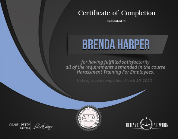 Certificate of completion
